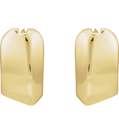 689336 Earring 14K Yellow 19 Mm 10.7 Mm Pair Catch Polished Electroform Puffed Hoop Earrings