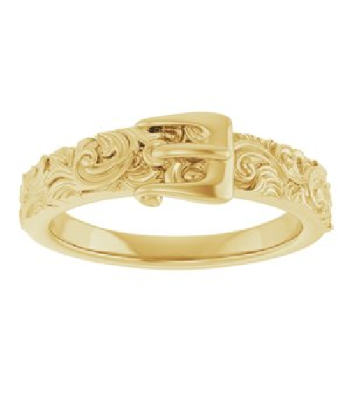 57995 Ring 14K Yellow Polished Victorian Style Belt Buckle Ring