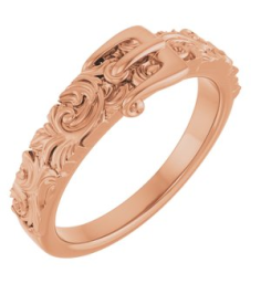 57995 Ring 14K Rose Polished Victorian Style Belt Buckle Ring
