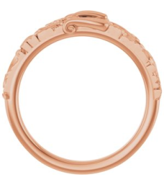 57995 Ring 14K Rose Polished Victorian Style Belt Buckle Ring