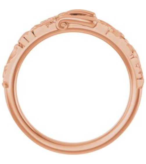57995 Ring 14K Rose Polished Victorian Style Belt Buckle Ring