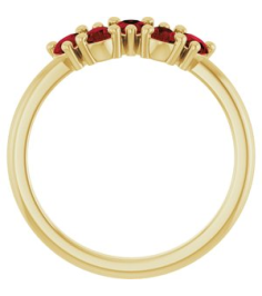 72454 Ring Set 14K Yellow Natural Mozambique Garnet Pear 5 X 3 Mm Polished Natural Mozambique Garnet Five-Stone Ring
