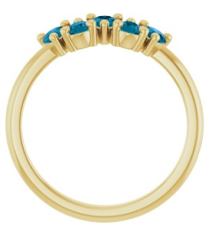 72454 Ring Set 14K Yellow Natural London Blue Topaz Pear 5 X 3 Mm Polished Natural London Blue Topaz Five-Stone Ring