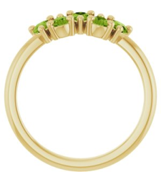 72454 Ring Set 14K Yellow Natural Peridot Pear 5 X 3 Mm Polished Natural Peridot Five-Stone Ring
