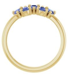 72454 Ring Set 14K Yellow Natural Tanzanite Pear 5 X 3 Mm Polished Natural Tanzanite Five-Stone Ring