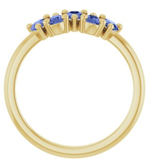 72454 Ring Set 14K Yellow Natural Tanzanite Pear 5 X 3 Mm Polished Natural Tanzanite Five-Stone Ring