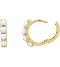 87181 Earring Set 14K Yellow 14.7 Mm 3 Mm Natural Rainbow Moonstone Round 3 Mm Pair Hinged Polished Natural Rainbow Moonstone Cabochon Hinged Hoop Earrings
