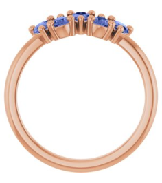 72454 Ring Set 14K Rose Natural Tanzanite Pear 5 X 3 Mm Polished Natural Tanzanite Five-Stone Ring