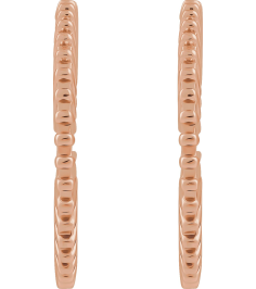88383 Earring 14K Rose 19 Mm 1.5 Mm Pair Friction Backs Included Polished Starburst Hoop Earrings