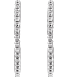 88383 Earring Platinum 19 Mm 1.5 Mm Pair Friction Backs Included Polished Starburst Hoop Earrings