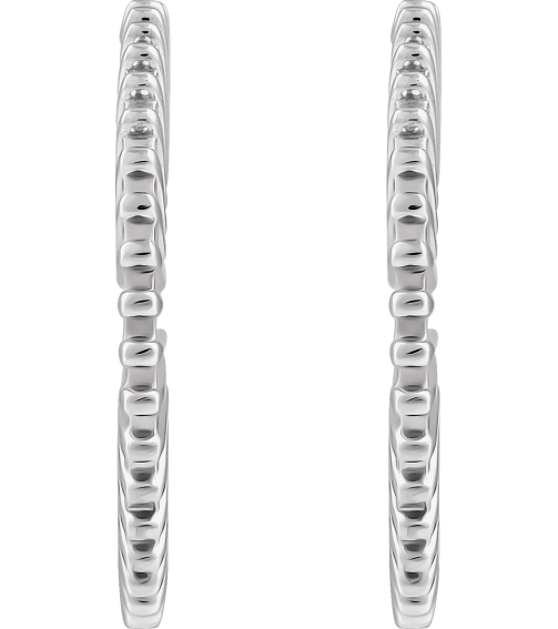 88383 Earring Platinum 19 Mm 1.5 Mm Pair Friction Backs Included Polished Starburst Hoop Earrings