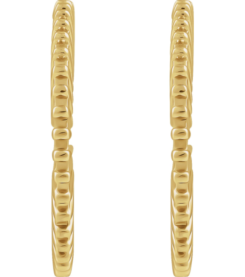 88383 Earring 14K Yellow 19 Mm 1.5 Mm Pair Friction Backs Included Polished Starburst Hoop Earrings