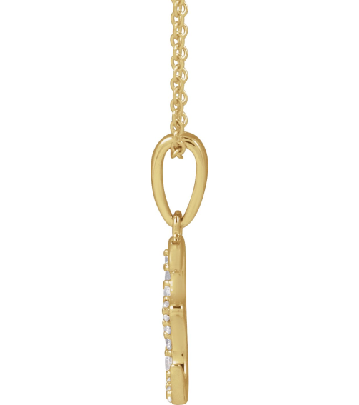 689337 Necklace Set 14K Yellow Initial E Natural Diamond Round None I1, G-H 110 Ctw 18 In Polished 110 Ctw Natural Diamond Initial Necklace