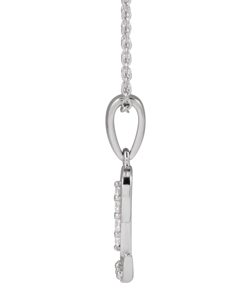 689337 Necklace Set 14K White Initial L Natural Diamond Round None I1, G-H 110 Ctw 18 In Polished 110 Ctw Natural Diamond Initial Necklace