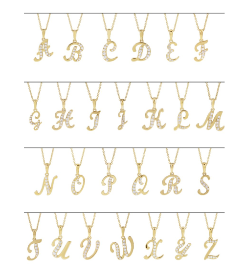 689337 Necklace Set 14K White Initial L Natural Diamond Round None I1, G-H 110 Ctw 18 In Polished 110 Ctw Natural Diamond Initial Necklace
