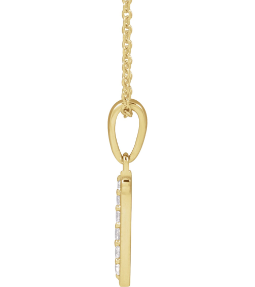 689337 Necklace Set 14K Yellow Initial N Natural Diamond Round None I1, G-H 110 Ctw 18 In Polished 110 Ctw Natural Diamond Initial Necklace