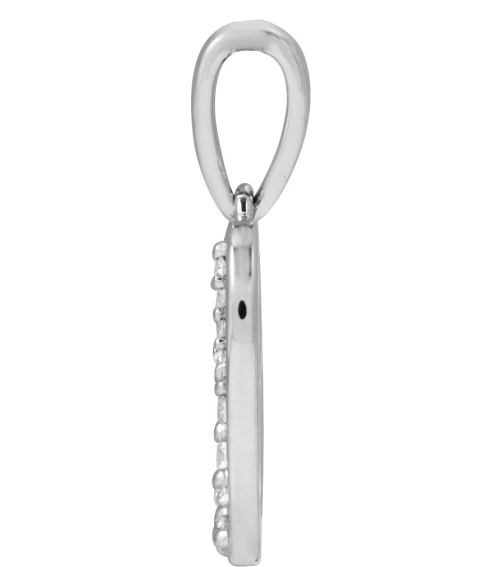 689337 Pendant Set 14K White Initial O Natural Diamond Round None I1, G-H 110 Ctw Polished 110 Ctw Natural Diamond Initial Pendant