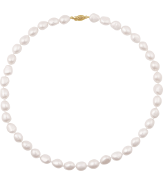 689339 Necklace Set 14K Yellow Pearl Cultured Freshwater Pearl 18 In Polished Cultured White Freshwater Pearl Necklace