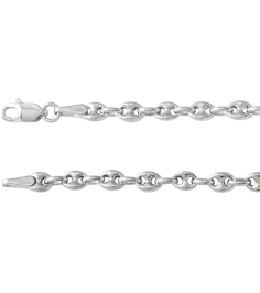 Ch1248 Sterling Silver Anchor 3.8 Mm 16 In Lobster Clasp Polished Puffed Anchor Chain