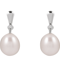 689320 Earring Set 14K White 18.796 Mm None Cultured Freshwater Pearl Pearl 8-8.5 Pair Friction Backs Included Polished Cultured Freshwater White Pearl Drop Earrings