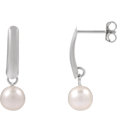 689321 Earring Set 14K White 18.796 Mm None Cultured Freshwater Pearl Pearl 5.5-6 Pair Friction Backs Included Polished Cultured Freshwater White Pearl Drop Earrings