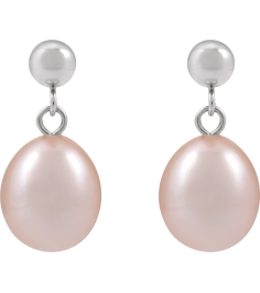 689322 Earring Set 14K White 18.796 Mm Cultured Pink Freshwater Pearl Pearl 8-8.5 Pair Friction Backs Included Polished Cultured Freshwater Pink Pearl Drop Earrings
