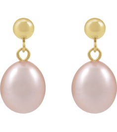 689322 Earring Set 14K Yellow 18.796 Mm Cultured Pink Freshwater Pearl Pearl 8-8.5 Pair Friction Backs Included Polished Cultured Freshwater Pink Pearl Drop Earrings