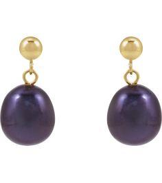 689322 Earring Set 14K Yellow 18.796 Mm Cultured Black Freshwater Pearl Pearl 8-8.5 Pair Friction Backs Included Polished Cultured Freshwater Black Pearl Drop Earrings