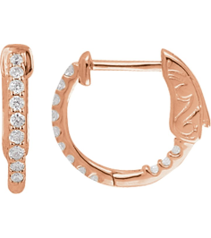 650183 Earring Set 14K Rose 14.5 Mm 1.5 Mm Lab-Grown Diamond Round 1.3Mm 14 Ctw Vs, F+ Pair Hinged Polished 14 Ctw Lab-Grown Diamond Inside-Outside Hoop Earrings