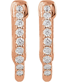 650183 Earring Set 14K Rose 14.5 Mm 1.5 Mm Lab-Grown Diamond Round 1.3Mm 14 Ctw Vs, F+ Pair Hinged Polished 14 Ctw Lab-Grown Diamond Inside-Outside Hoop Earrings