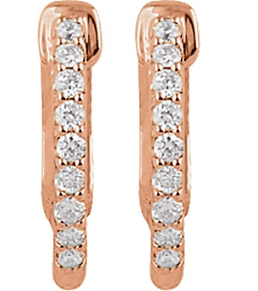 650183 Earring Set 14K Rose 14.5 Mm 1.5 Mm Lab-Grown Diamond Round 1.3Mm 14 Ctw Vs, F+ Pair Hinged Polished 14 Ctw Lab-Grown Diamond Inside-Outside Hoop Earrings