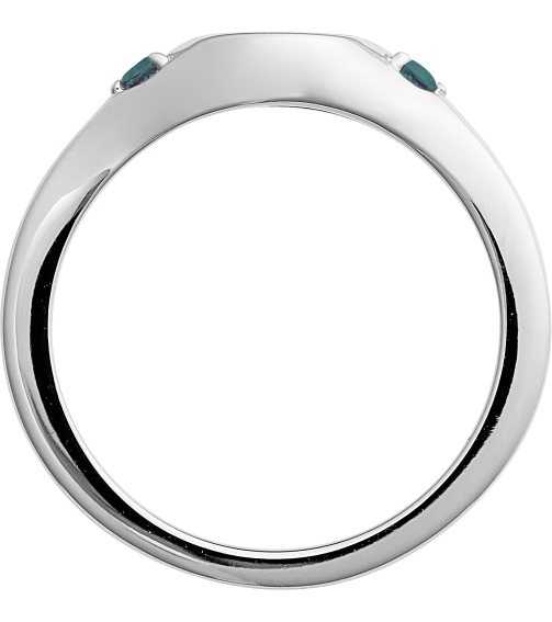 72463 Ring Set 14K White Natural Alexandrite Round 2 Mm Polished Natural Alexandrite Signet Ring