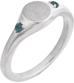 72463 Ring Set Sterling Silver Natural Alexandrite Round 2 Mm Polished Natural Alexandrite Signet Ring