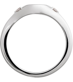 72463 Ring Set Sterling Silver Natural White Sapphire Round 2 Mm Polished Natural White Sapphire Signet Ring
