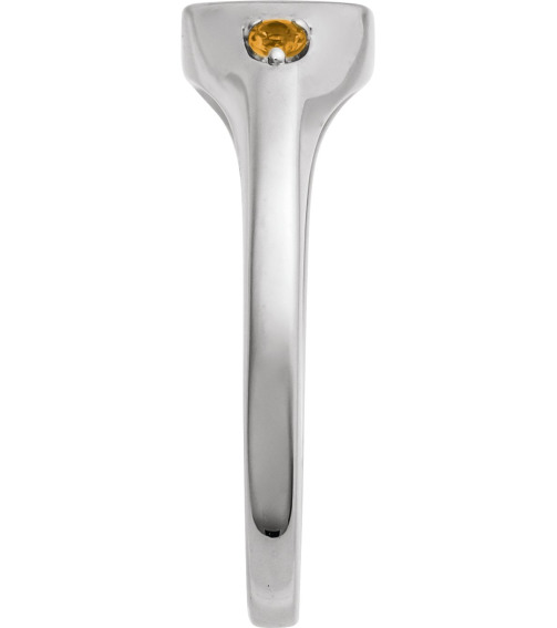 72463 Ring Set Sterling Silver Natural Citrine Round 2 Mm Polished Natural Citrine Signet Ring
