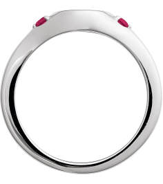 72463 Ring Set Platinum Lab-Grown Ruby Round 2 Mm Polished Lab-Grown Ruby Signet Ring