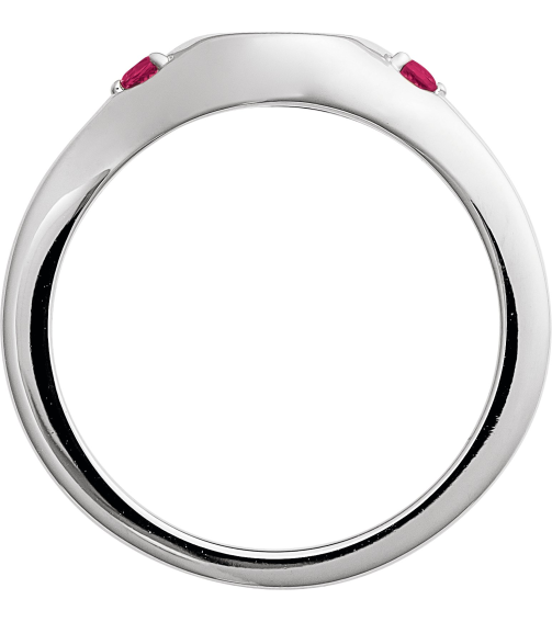 72463 Ring Set Platinum Lab-Grown Ruby Round 2 Mm Polished Lab-Grown Ruby Signet Ring