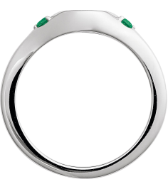 72463 Ring Set Sterling Silver Lab-Grown Emerald Round 2 Mm Polished Lab-Grown Emerald Signet Ring