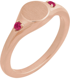 72463 Ring Set 14K Rose Lab-Grown Ruby Round 2 Mm Polished Lab-Grown Ruby Signet Ring
