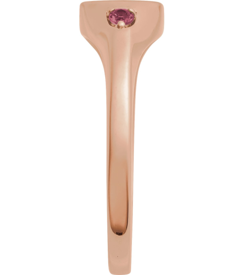 72463 Ring Set 14K Rose Natural Pink Tourmaline Round 2 Mm Polished Natural Pink Tourmaline Signet Ring