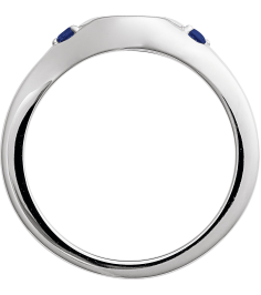 72463 Ring Set Platinum Lab-Grown Blue Sapphire Round 2 Mm Polished Lab-Grown Blue Sapphire Signet Ring