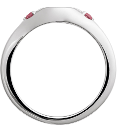 72463 Ring Set Platinum Natural Pink Tourmaline Round 2 Mm Polished Natural Pink Tourmaline Signet Ring