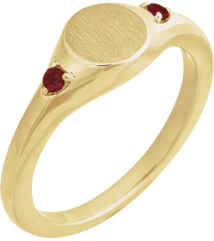 72463 Ring Set 14K Yellow Natural Mozambique Garnet Round 2 Mm Polished Natural Mozambique Garnet Signet Ring