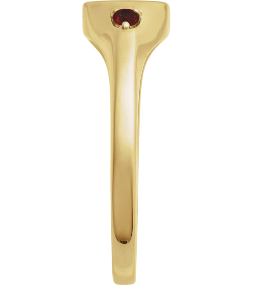 72463 Ring Set 14K Yellow Natural Mozambique Garnet Round 2 Mm Polished Natural Mozambique Garnet Signet Ring