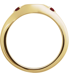 72463 Ring Set 14K Yellow Natural Mozambique Garnet Round 2 Mm Polished Natural Mozambique Garnet Signet Ring