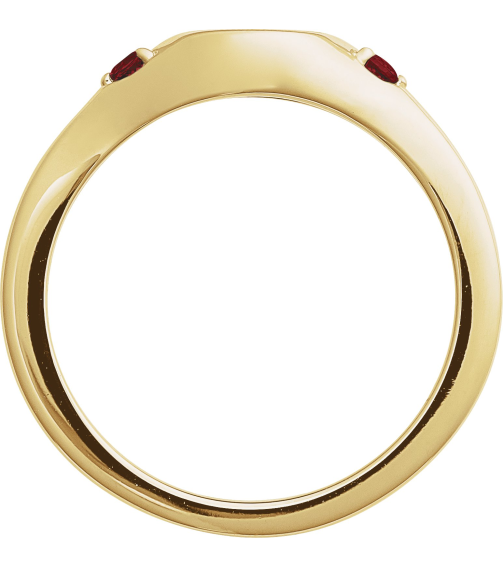 72463 Ring Set 14K Yellow Natural Mozambique Garnet Round 2 Mm Polished Natural Mozambique Garnet Signet Ring