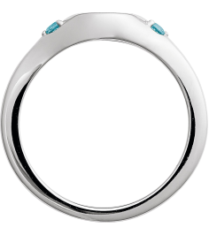 72463 Ring Set Platinum Natural Blue Zircon Round 2 Mm Polished Natural Zircon Signet Ring