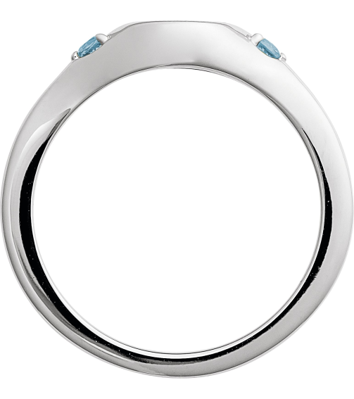 72463 Ring Set Platinum Natural Aquamarine Round 2 Mm Polished Natural Aquamarine Signet Ring