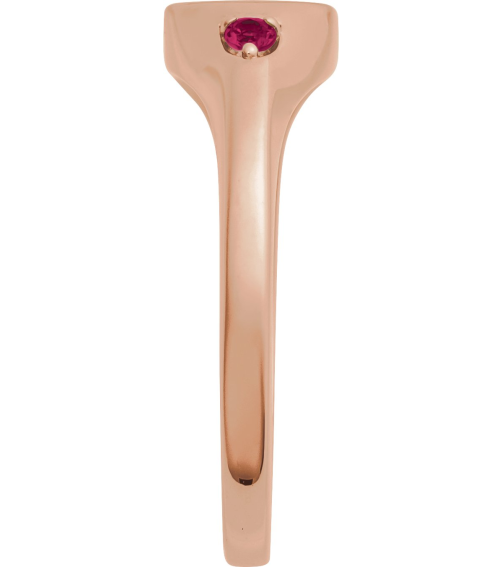 72463 Ring Set 14K Rose Natural Ruby Round 2 Mm Polished Natural Ruby Signet Ring