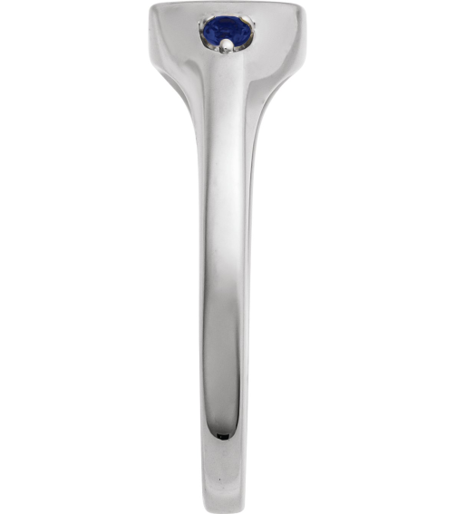 72463 Ring Set Platinum Natural Blue Sapphire Round 2 Mm Polished Natural Blue Sapphire Signet Ring